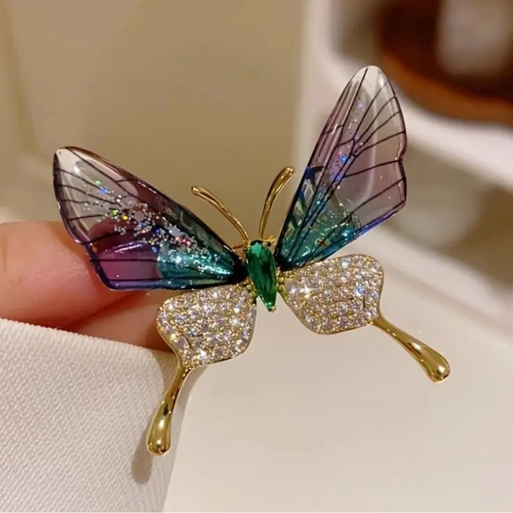 COPY - Lovely Transparent Winged Butterfly Brooch